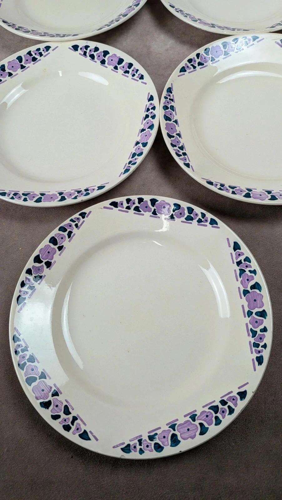 Lot 9 assiettes plates Longchamp Terre de Fer modèle Cannes – photo 3